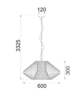 CLA Parrilla Interior Oval Cage Iron Pendant Lights OD600mm