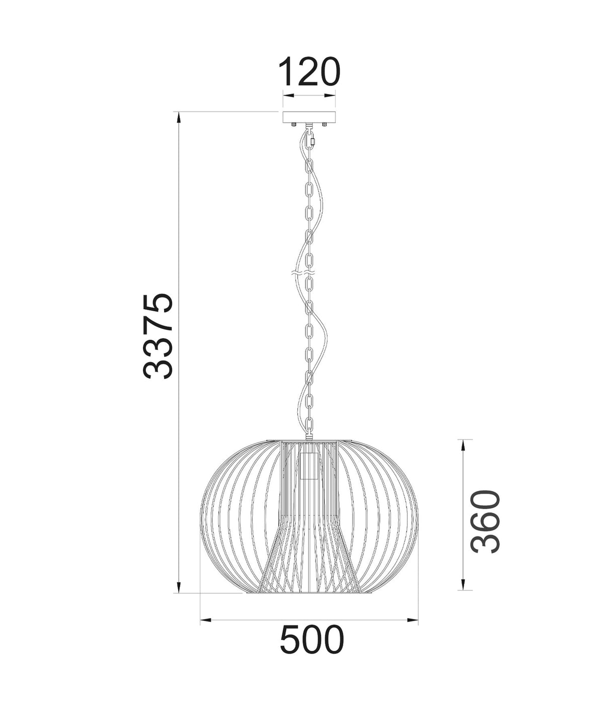 CLA Parrilla Interior Round Cage Iron Pendant Lights