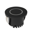 Energy-efficient Domus Aura 3W LED trio black steplight IP20 rated on a white background