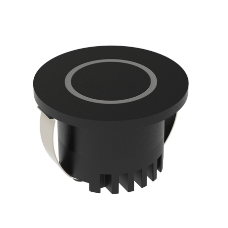 Energy-efficient Domus Aura 3W LED trio black steplight IP20 rated on a white background