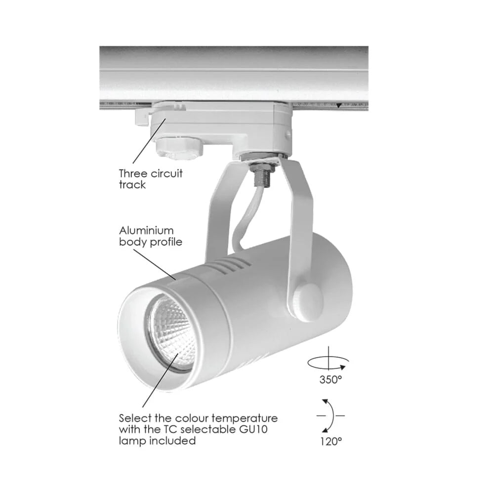 SAL LED SPOT IV STR3/4863TC 4W GU10 Three Circuit LED Rotatable Track Light