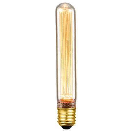 Vintage-style Mercator T30 E27  decorative LED globe bulb light with clear glass and gold base on a white background