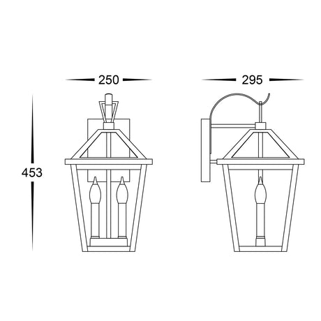 Havit HV3538W-S-BLK Karter Galvanised Iron Black Wall Light