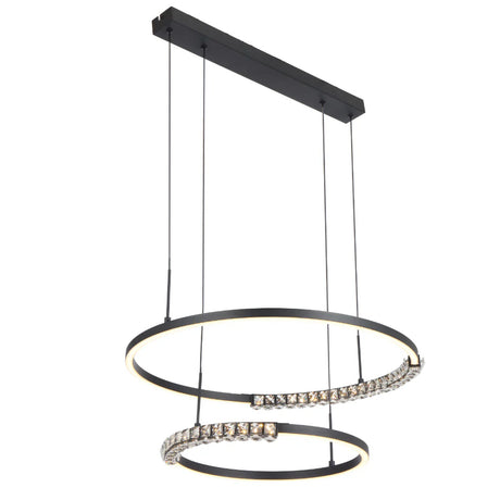 Brera 2‑Tier Pendant hanging in ambient light, showcasing adjustable 3CCT illumination.