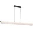 Modern pendant light with a white cylindrical shade on a white background