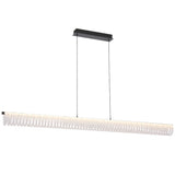 Modern pendant light with a white cylindrical shade on a white background