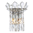 Crystal wall sconce with clear glass on a white background