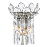 Crystal wall sconce with clear glass on a white background