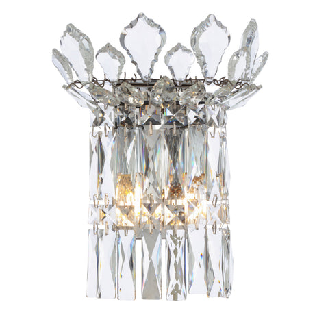 Crystal wall sconce with clear glass on a white background