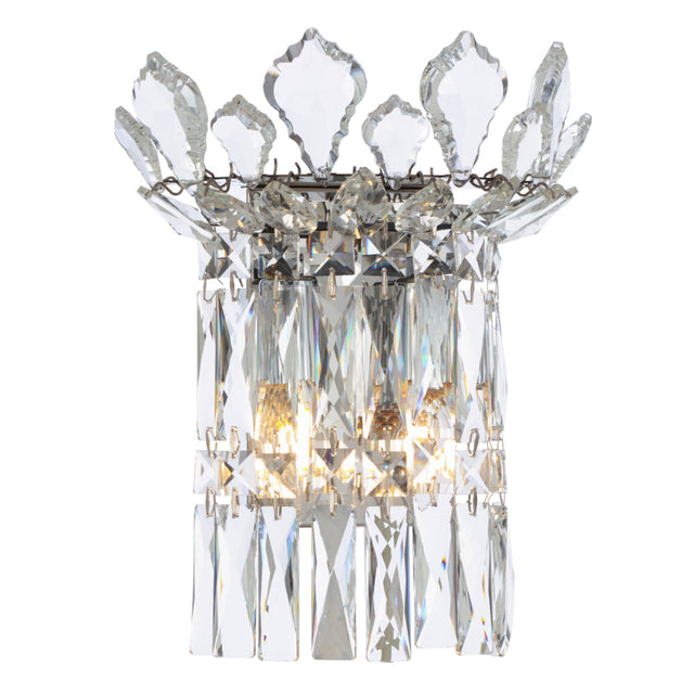 Crystal wall sconce with clear glass on a white background
