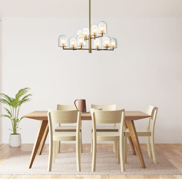 V&M EURO Satin Brass LED Pendant Light 10 Light