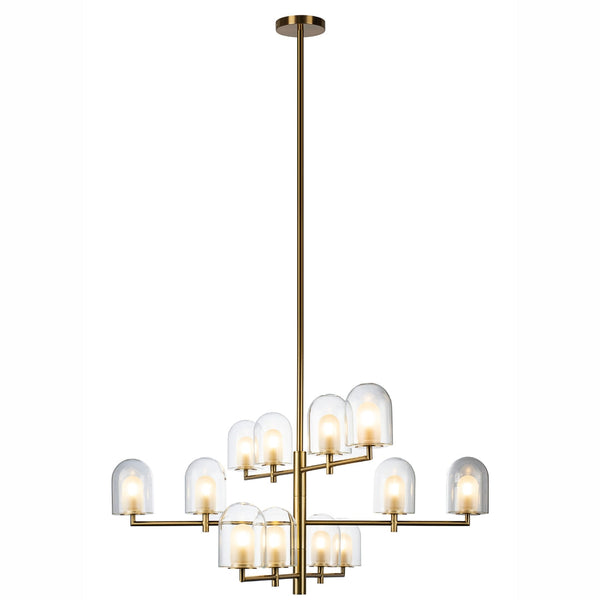 V&M EURO Satin Brass LED Pendant Light 12 Light