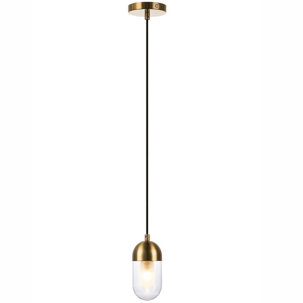 V&M EURO Satin Brass LED Pendant Light 1 Light
