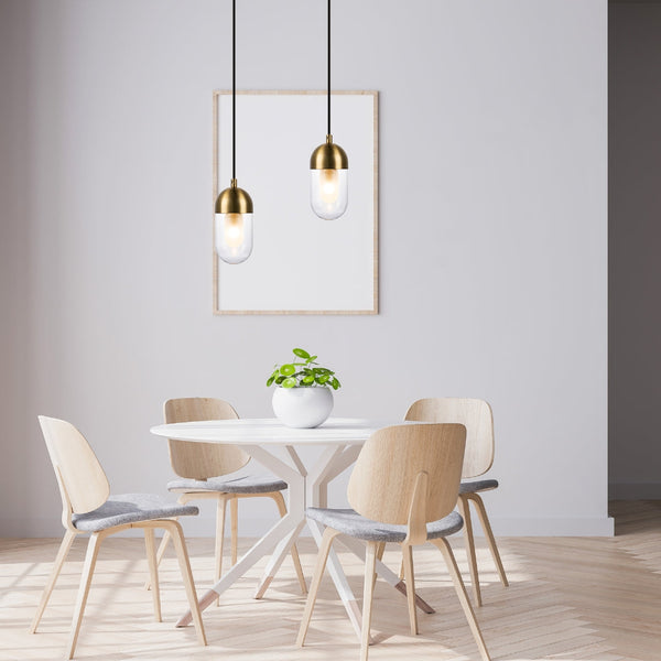 V&M EURO Satin Brass LED Pendant Light 1 Light