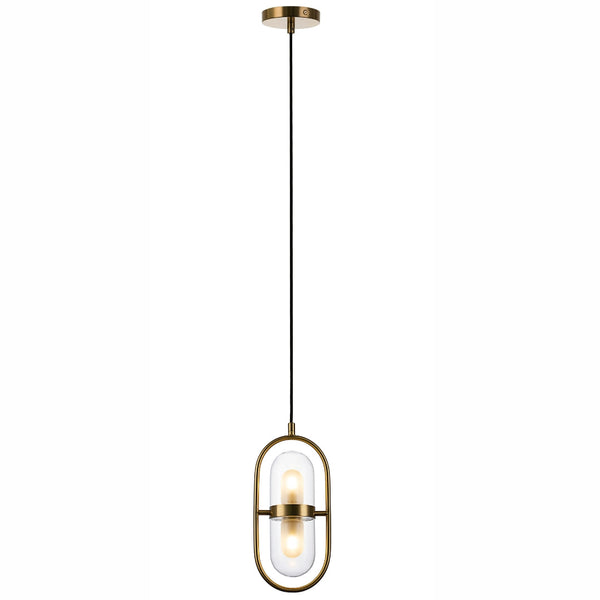 V&M EURO Satin Brass LED Pendant Light 2 Light