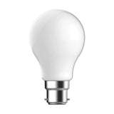 Energy-efficient 8.5W dimmable LED frosted lamp 240V on a white background
