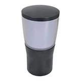  Domus BL 200 bollard light head for outdoor lighting with black top and base on a white background