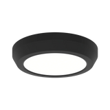 Black Domus Glide LED ceiling fan light kit for energy-efficient lighting on a white background