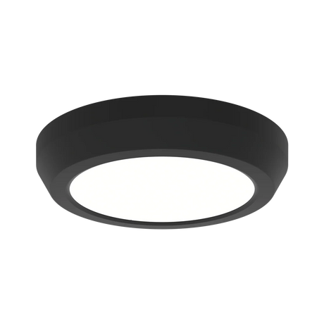 Black Domus Glide LED ceiling fan light kit for energy-efficient lighting on a white background