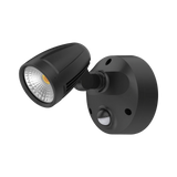 Black Domus Muro-Max 16S 16W LED sensor trio outdoor spotlight on a white background