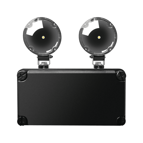 Domus Twin Spot Emergency Light 2x2.5W LED safety lighting with two circular lights on a transparent background