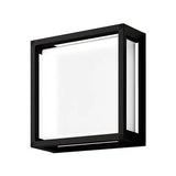 Black Domus YORK-12 12W LED square wall light with IP65 rating on a white background