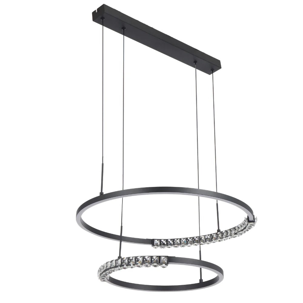 Sleek black frame of the Telbix Brera pendant highlighting its minimalist modern design.