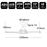 Brilliant 48” AC Black Cairns Ceiling Fan