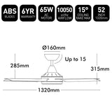 Brilliant 52” AC Black Cairns Ceiling Fan