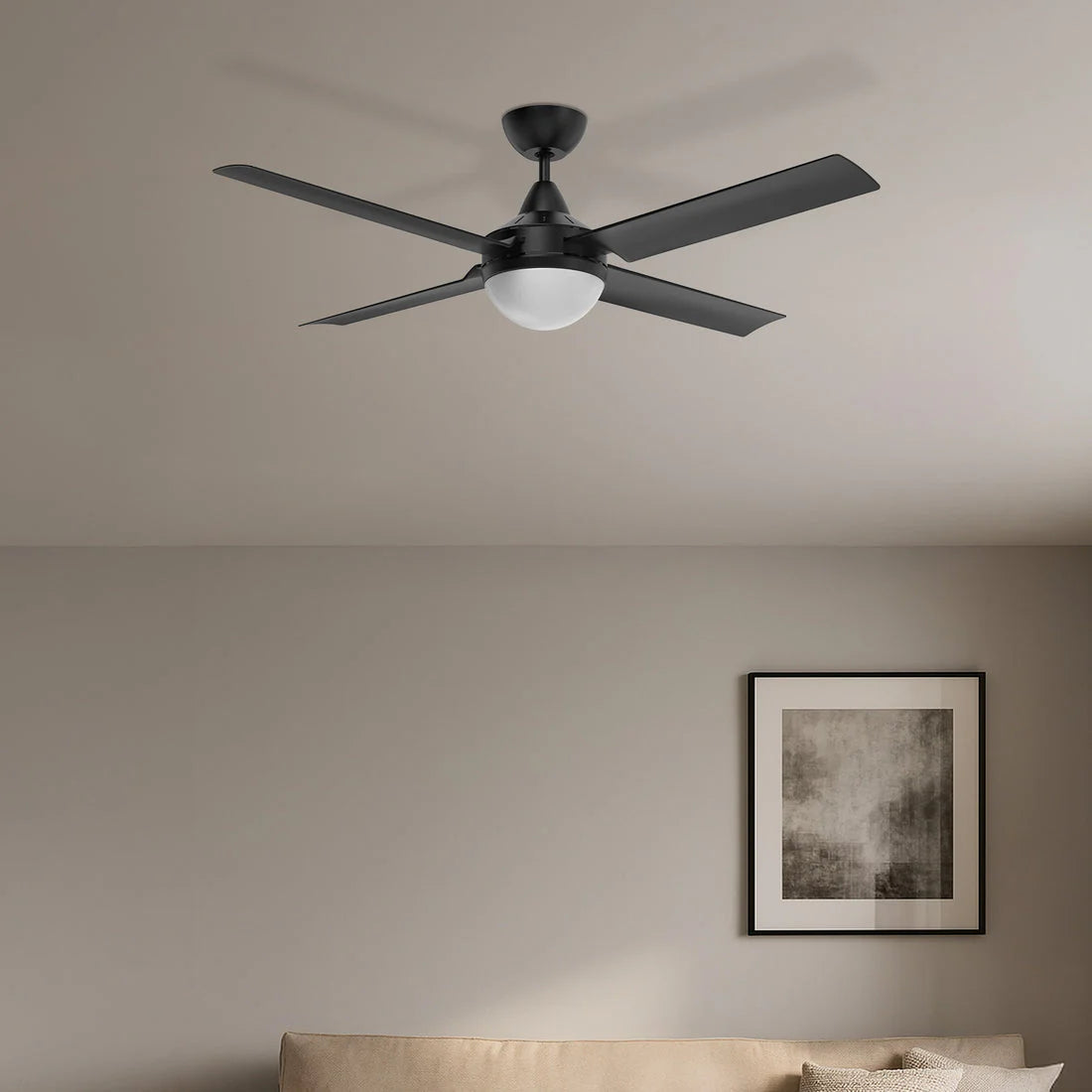 Brilliant 52” AC Black Cairns Ceiling Fan With B22 Light