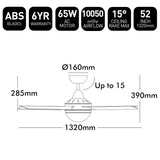 Brilliant 52” AC Black Cairns Ceiling Fan With B22 Light