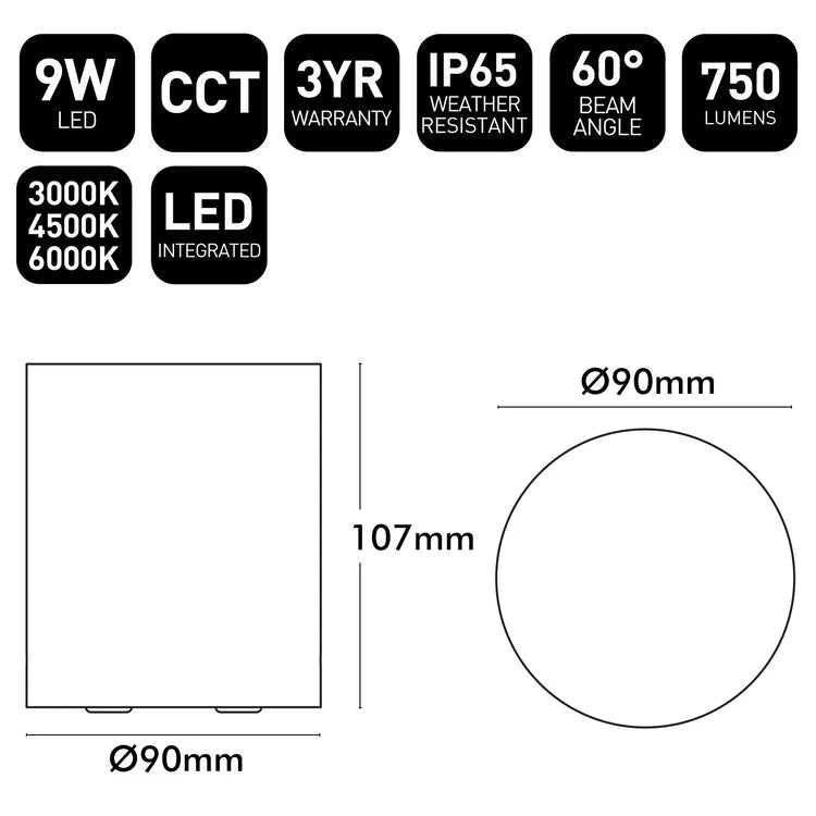 Brilliant Anka 9W CCT Surface Mount Downlight