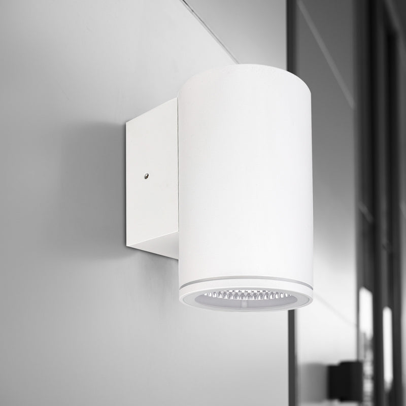 White square wall-mounted light fixture on a neutral background