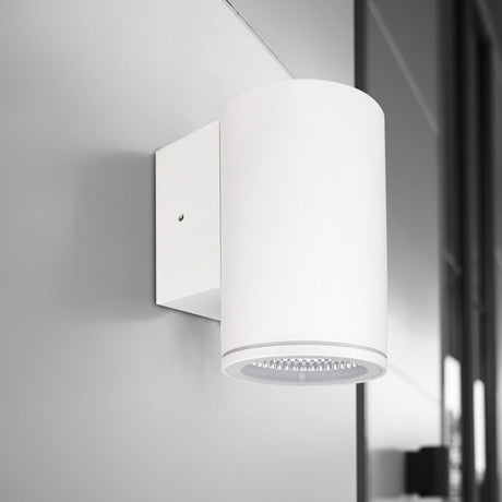 White square wall-mounted light fixture on a neutral background