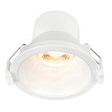 White recessed ceiling light on a white background