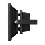 Black adjustable wall mount bracket on a white background