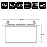 Brilliant Black Blade Recessed 2W LED Emergency Exit Sign