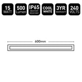 Brilliant Black Hendrick 15W 60cm LED Wall Light