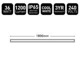 Brilliant Black Hendrick 36W 180cm LED Wall Light