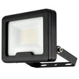 Black outdoor flood light on a white background