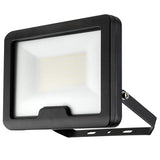 Black outdoor flood light on a white background
