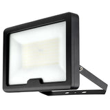Black outdoor flood light on a white background