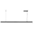 Modern black pendant light fixture on a white background