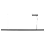 Modern black pendant light fixture on a white background