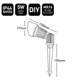 Brilliant Black Stiletto-II LED Garden Spotlight