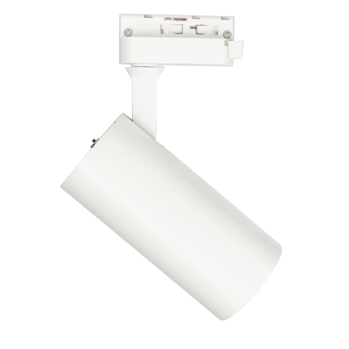 White track light fixture on a white background