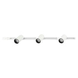 Modern ceiling light fixture with three lights on a white background