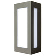 Rectangular outdoor wall light with a metallic frame on a white background