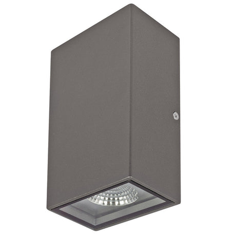 Gray square outdoor wall light on a white background