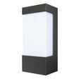 Black outdoor wall light fixture on a white background